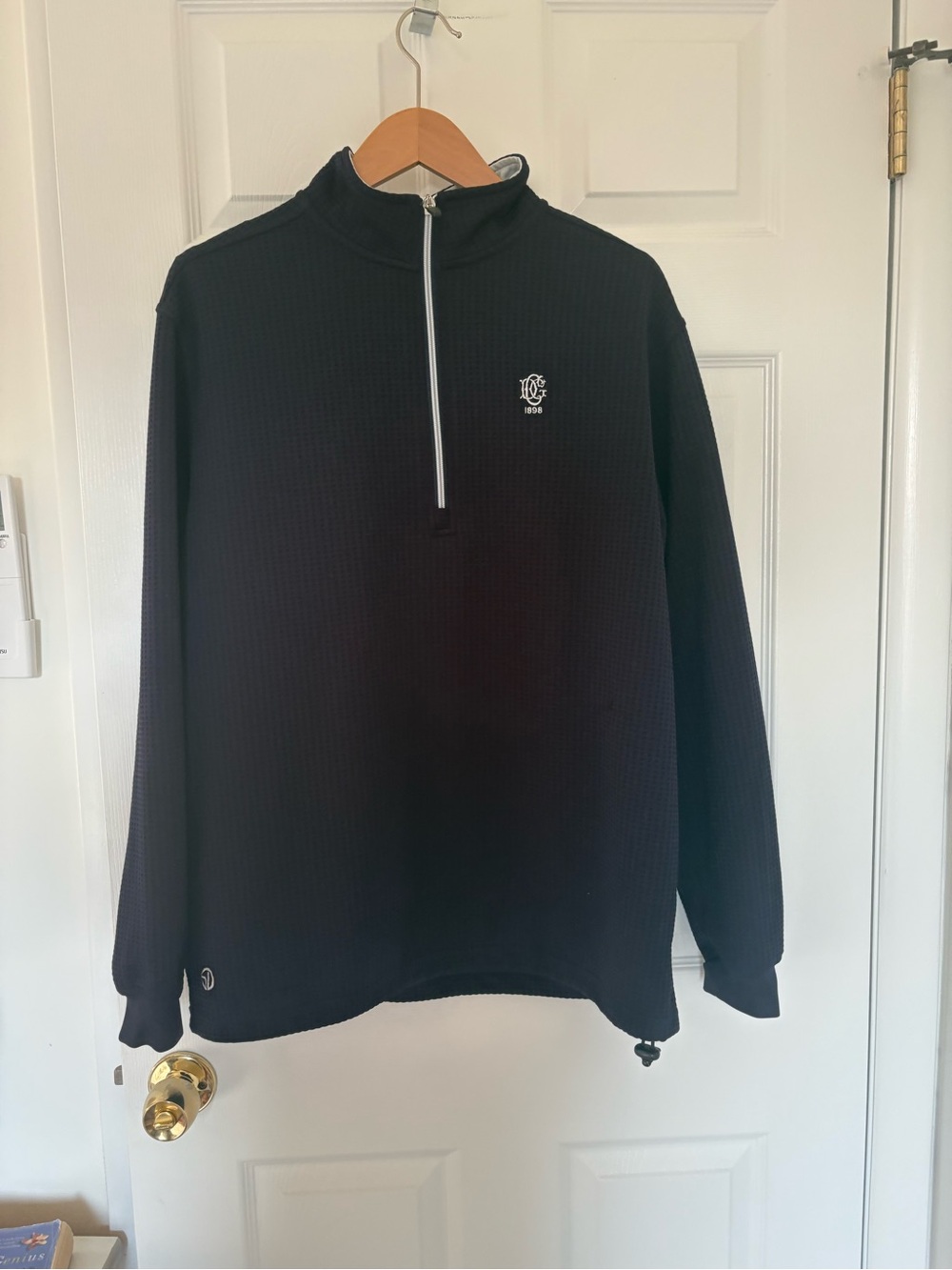Straight Down Navy Deal Country Club

 Quarter-Zip Waffle Knit Pullover